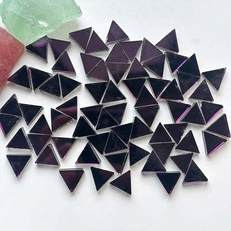 100g Taobao Triangle Mirror Mosaic Tile Colored Glass Tile DIY Mosaic Making Arts & Crafts Accessories 917