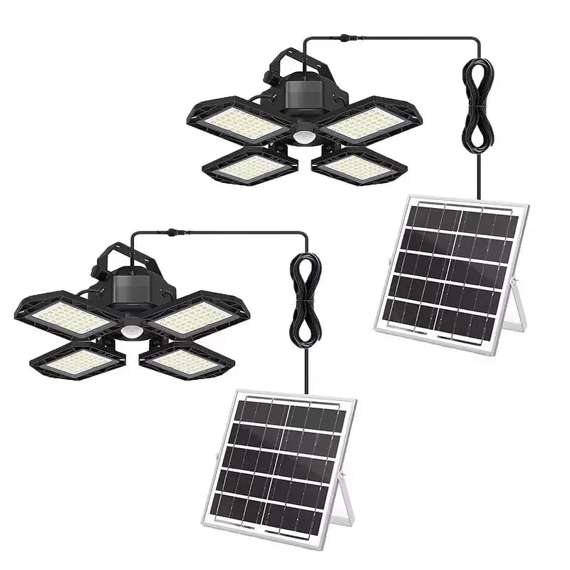 Outdoor Indoor Solar Pendant Light Motion Sensor Folding LED Lamp 3 Modes Floodlight for Industrial Lighting Workshop Warehouse