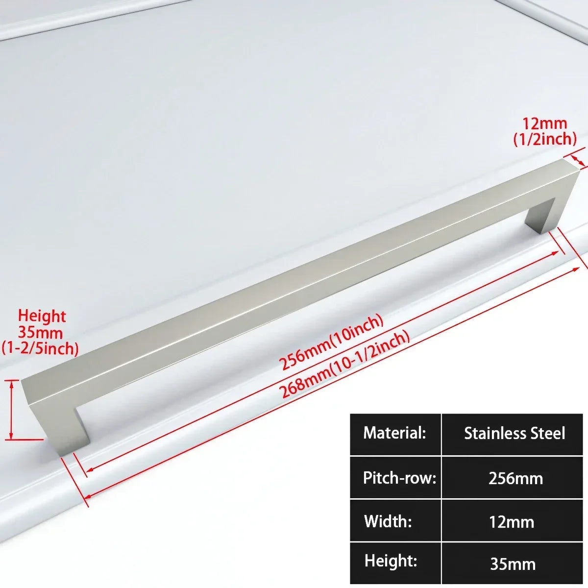 Square Furniture Hardware Black Cabinet Handle Stainless Steel Kitchen Door Knobs Cupboard Wardrobe Drawer Pulls