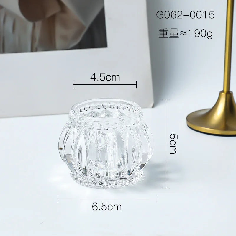 Nordic spherical pumpkin lamp thickened glass candle holder bar candlelight dinner home decorative ornaments craft gifts