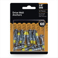 Drywall Anchor Screws, 1/8" x DXS, Steel, Zinc, Corrosion Resistant, 60 lbs, Silver, 12 sets