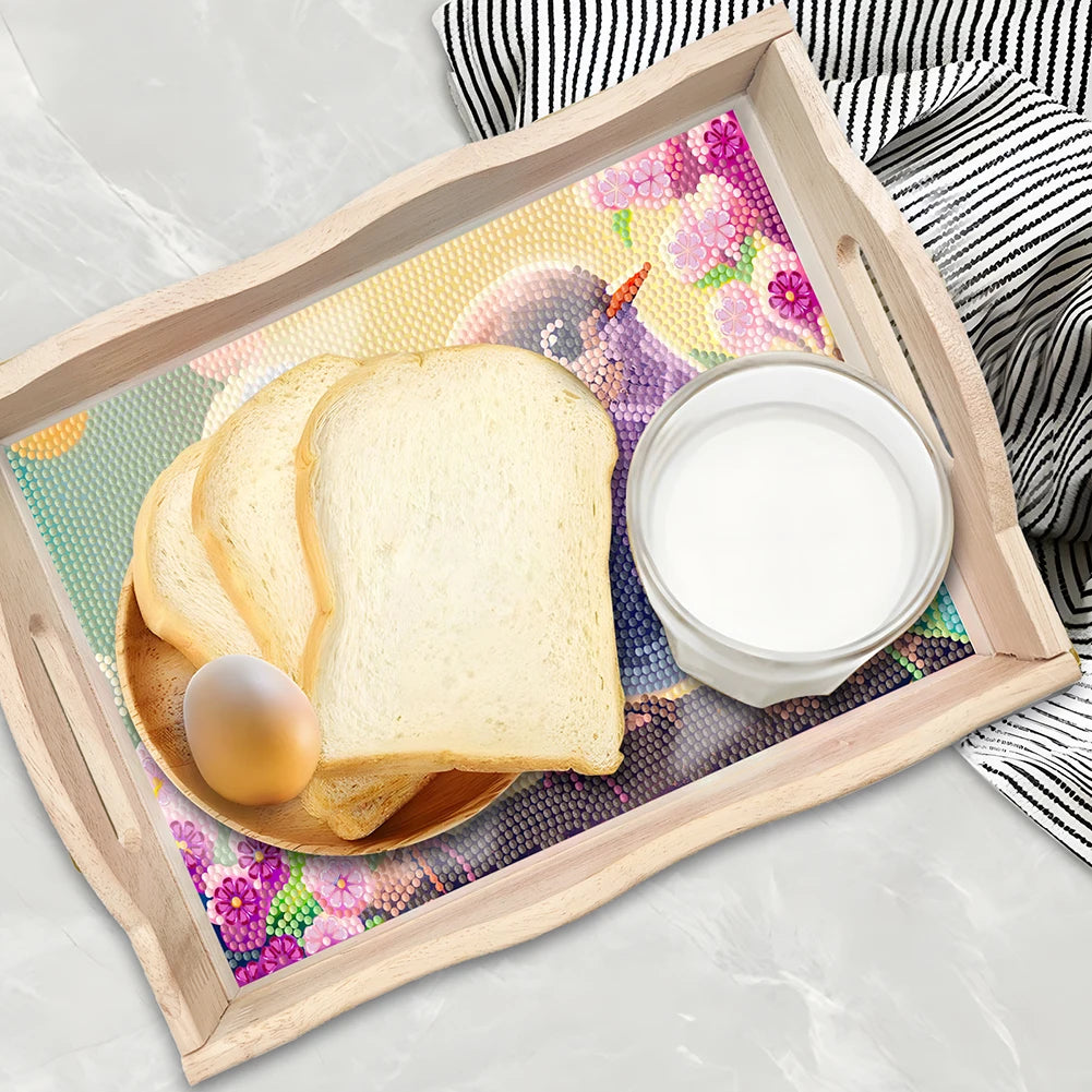 DIY Diamond Painting Tray Kit Heat-Resistant Diamond Painting Wooden Tray Diamond Painting Tray Set for Home Dining and Parties