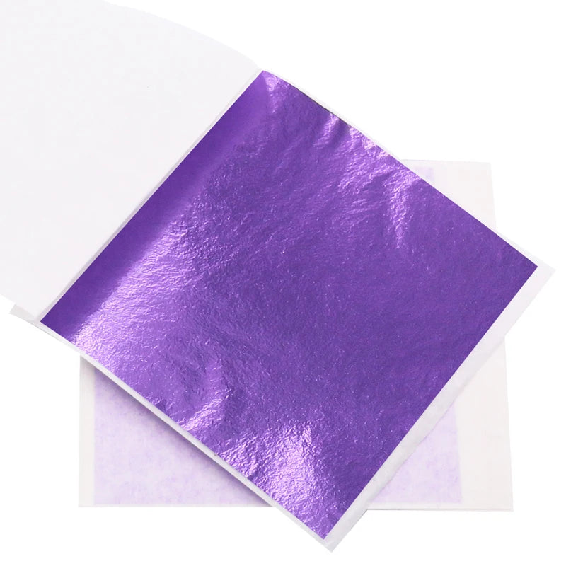 100pcs/10colors sheet  Pink Gold Leaf Imitation Sliver Foil Papers DIY Art Crafts Design packaging material Food decoration
