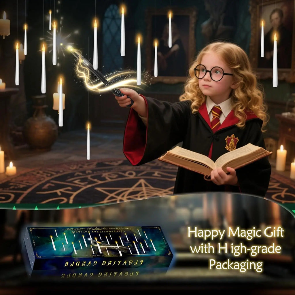 30 Pcs Magic LED Hanging Taper Candles with Wand Remote for Halloween Decorations