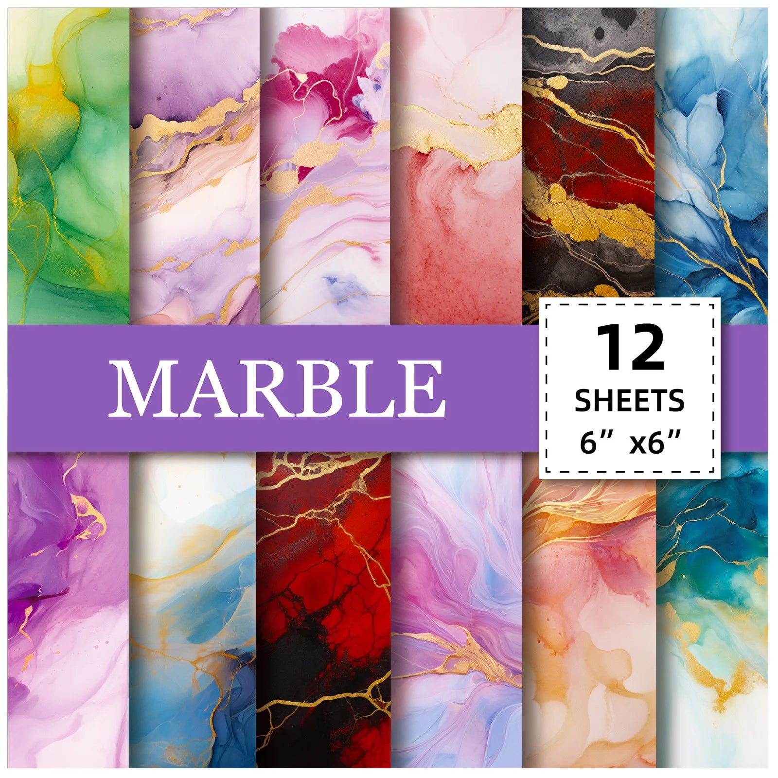 12 Sheet Scrapbooking Paper 15x15cm,  6x6in Scrapbooking Paper Acid-Free Cardstock Backgrounds Card for DIY Art Craft Decoration