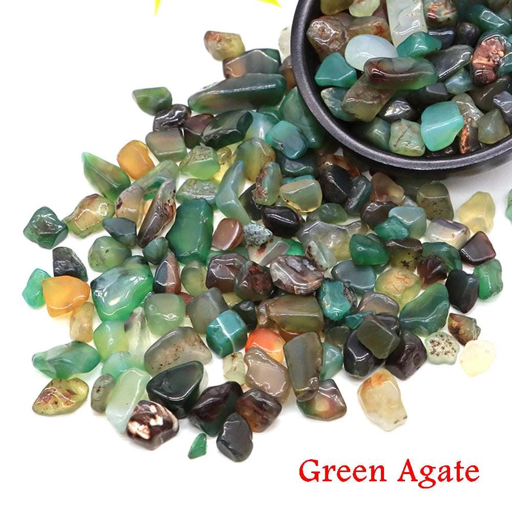 Natural Stone Tumbled Agate Gravel Crystals Chip Quartz Minerals Reiki Healing Specimen Gemstones Home Aquarium Decor DIY Crafts