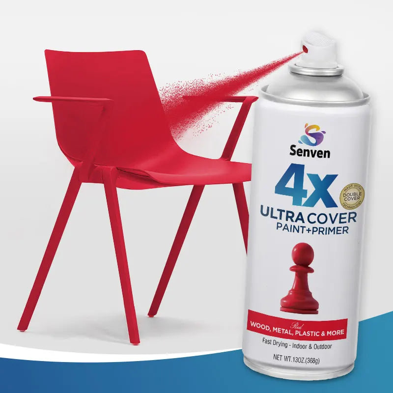 Senven 2 Packs of 26OZ Multi-sided Red Spray Paint Sets Paint + Primer 5 Times Stronger Adhesion Anti-rust Odorless Formula