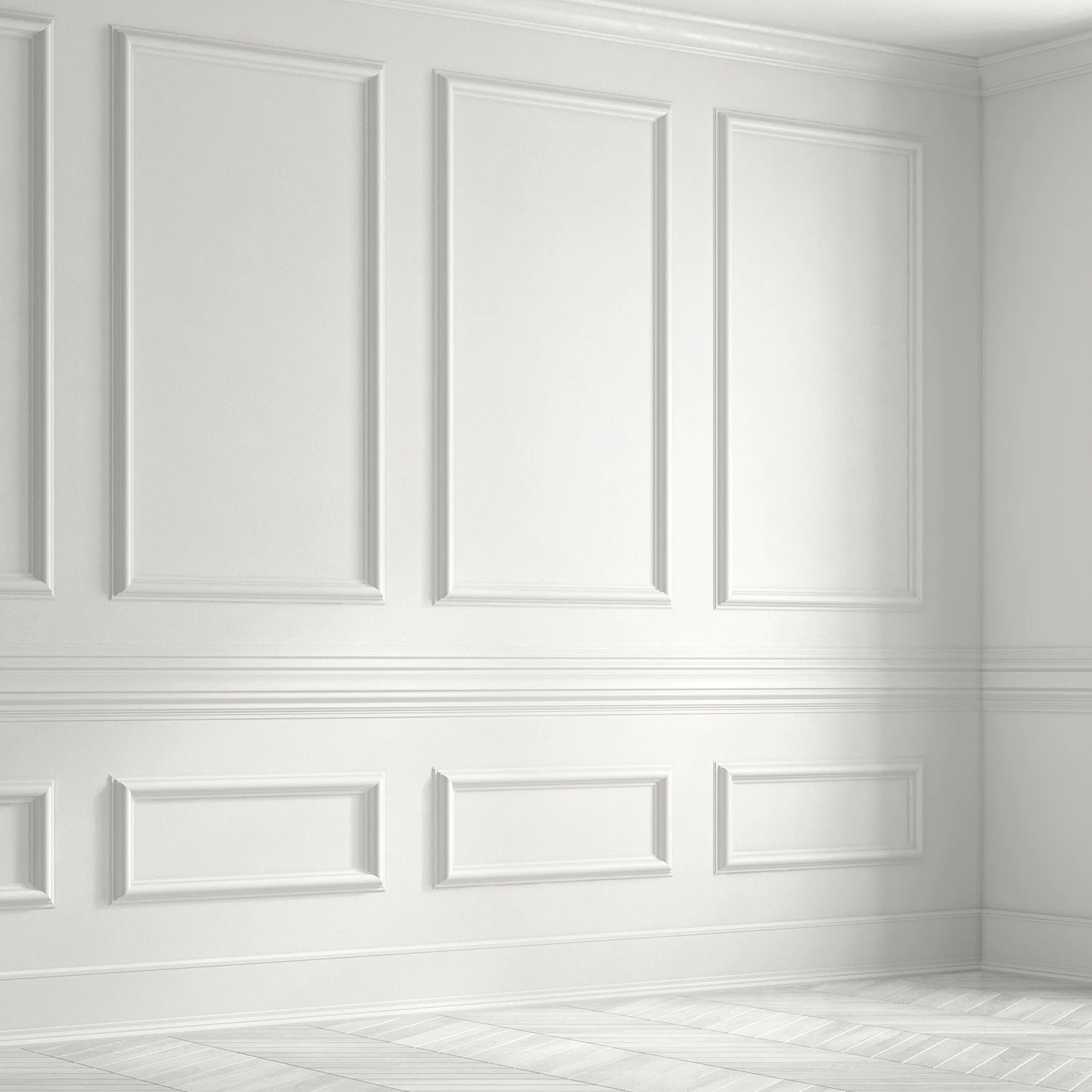 Pre-Cut Wainscoting Panel Kit, 3-Piece Wall Molding for Living Room Bedroom Accent Wall, Glue Installation, DIY Home Decor