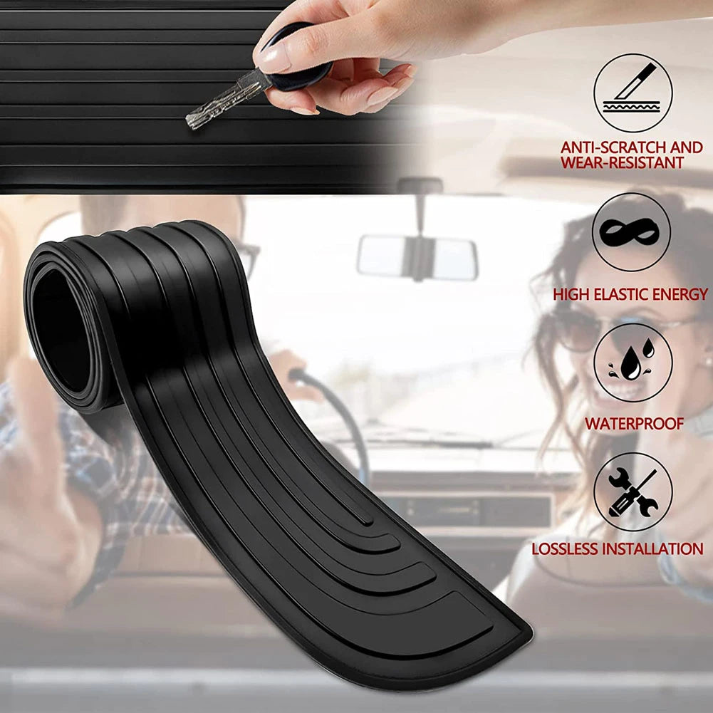 Universal Car Trunk Door Guard Strips Sill Plate Protector Rear Bumper Guard Rubber Mouldings Pad Trim Cover Strip Car Styling