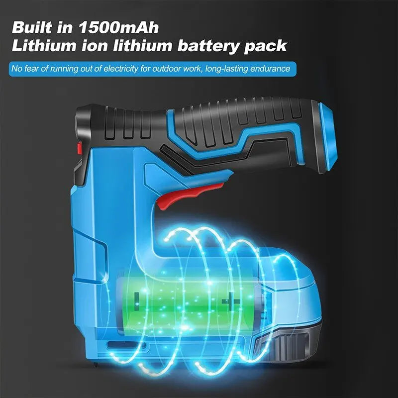 HERZO 3.7V Nail Gun Kit Cordless Portable Brad Nail Stapler Gun Tacker