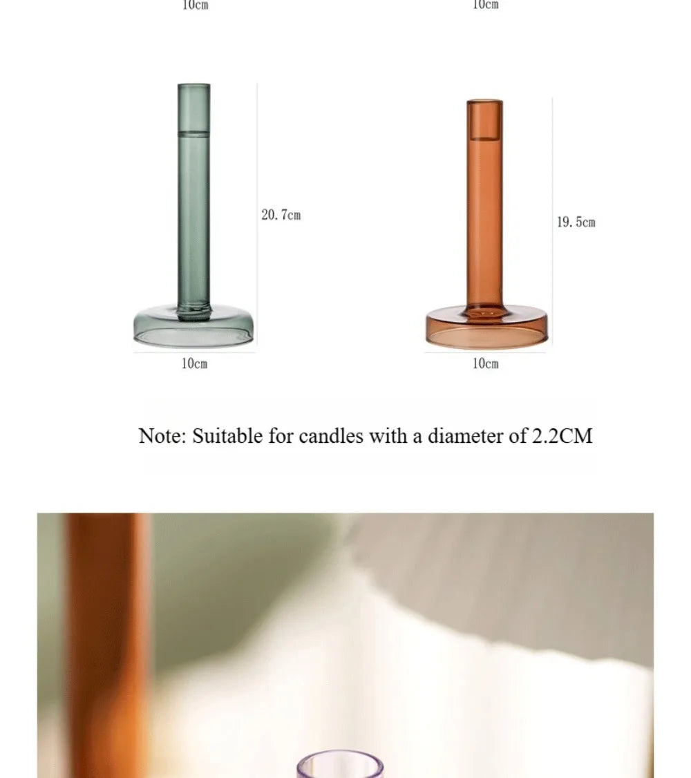 Creative Transparent Glass Vertical Candle Holder Home Bedroom Wedding Holiday Romantic Dining Table Decoration Ornament