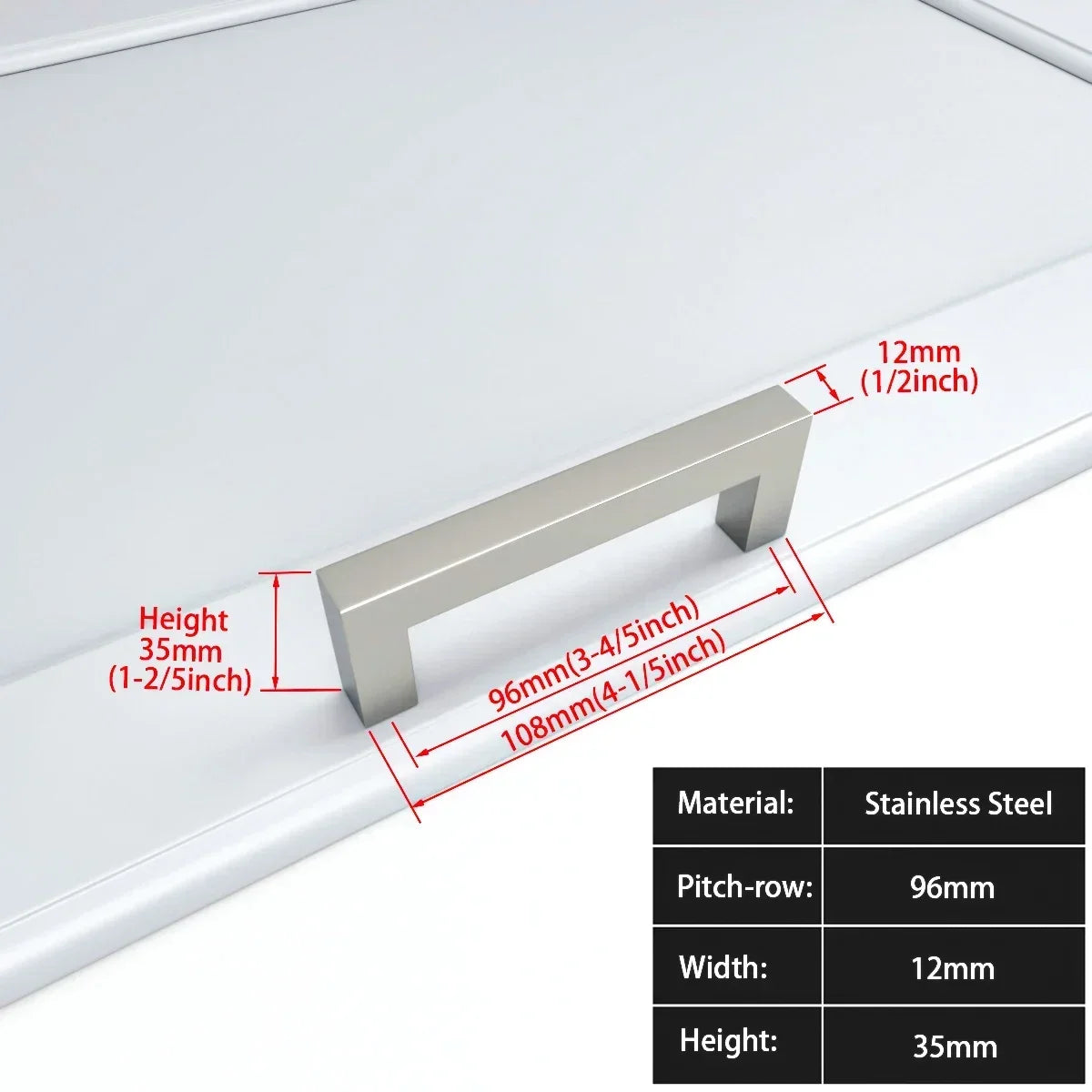 Square Furniture Hardware Black Cabinet Handle Stainless Steel Kitchen Door Knobs Cupboard Wardrobe Drawer Pulls