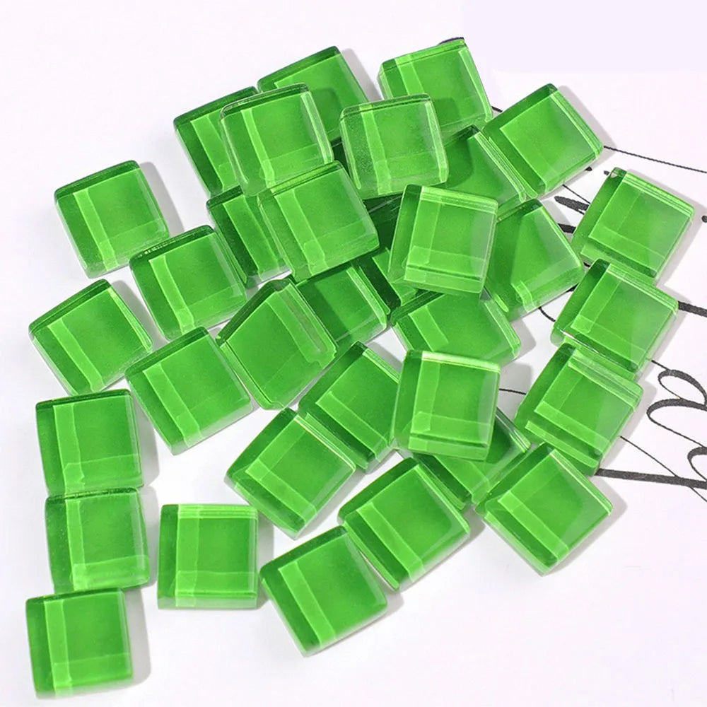 DIY Ceramic Mosaic Glass 50pcs Tiles Colored Crystal Mirror Grain For Wall Decorative Hand Painting Materials Art Crafts Project