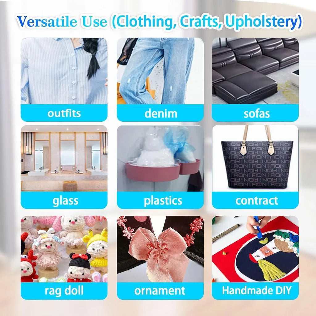 15/60ml Strong Fabric Glue Transparent Quick Dry Fabric Patching Glue Multipurpose Waterproof Fabric Sewing Glue Repair Tool