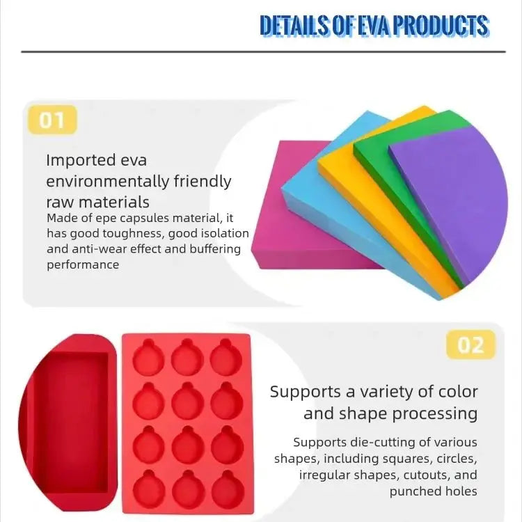 4pcs 100x50x0.3cm Colorful EVA Foam Board Shock Absorption Foam Sheet Handmade DIY Cosplay EVA Rubber Sound-absorbing Foam Paper