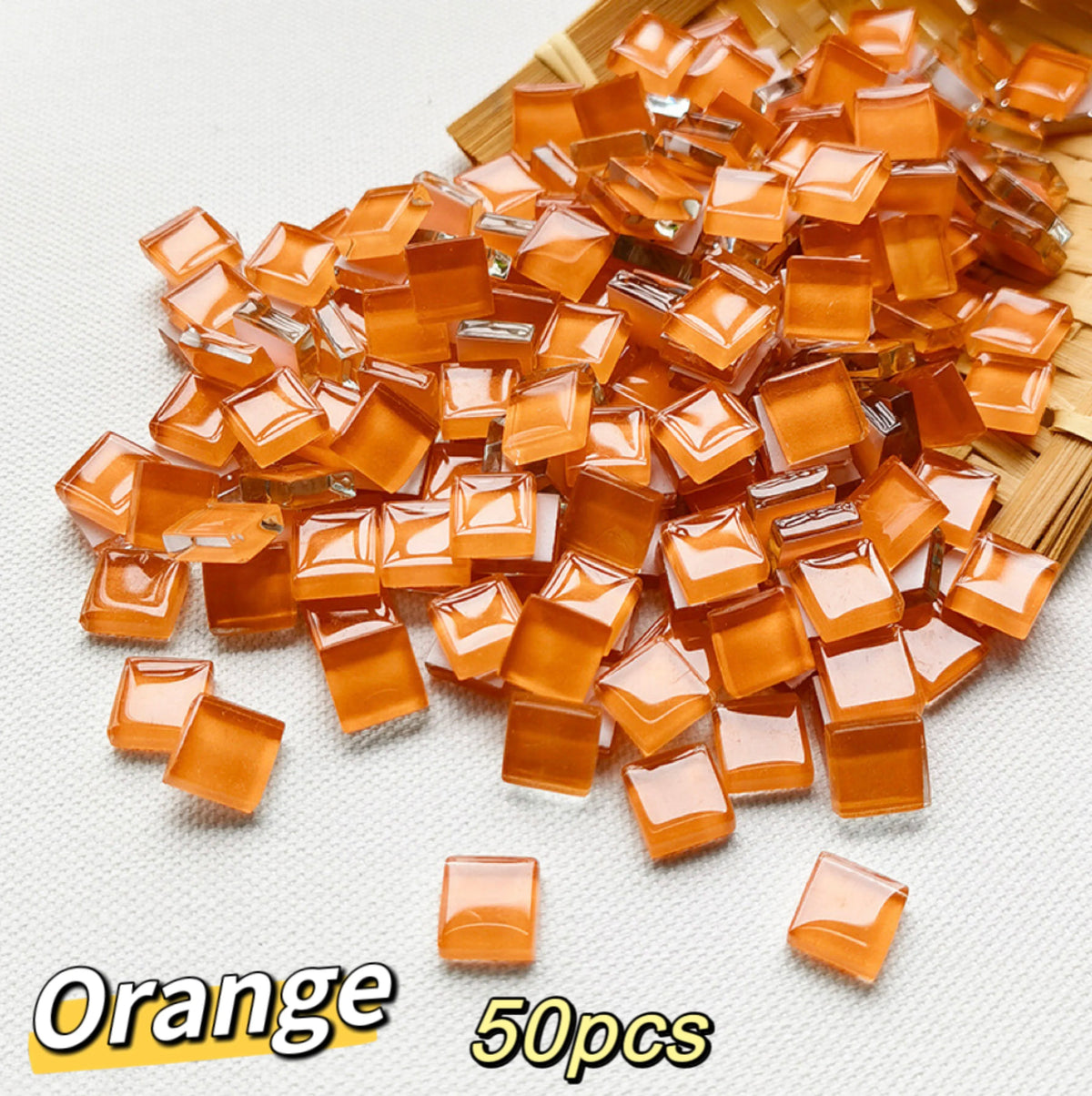50pcs DIY Ceramic Mosaic Glass Tiles Handmade Mirror Decorative Ceramic Tile Wall Technology Colored Crystal Decorative Material
