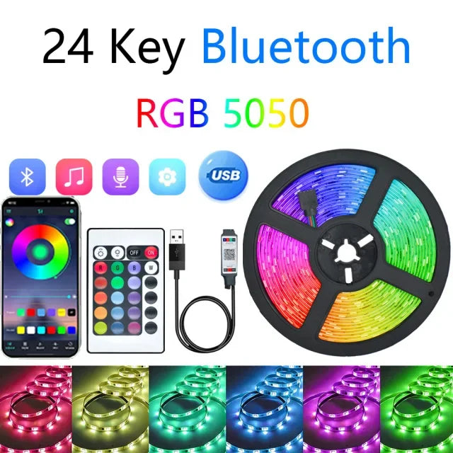 4-16ft Led Lights For Bedroom, LED Strip Lights With Remote Control RGB LED Strip, LED Lights For Room Home Party
