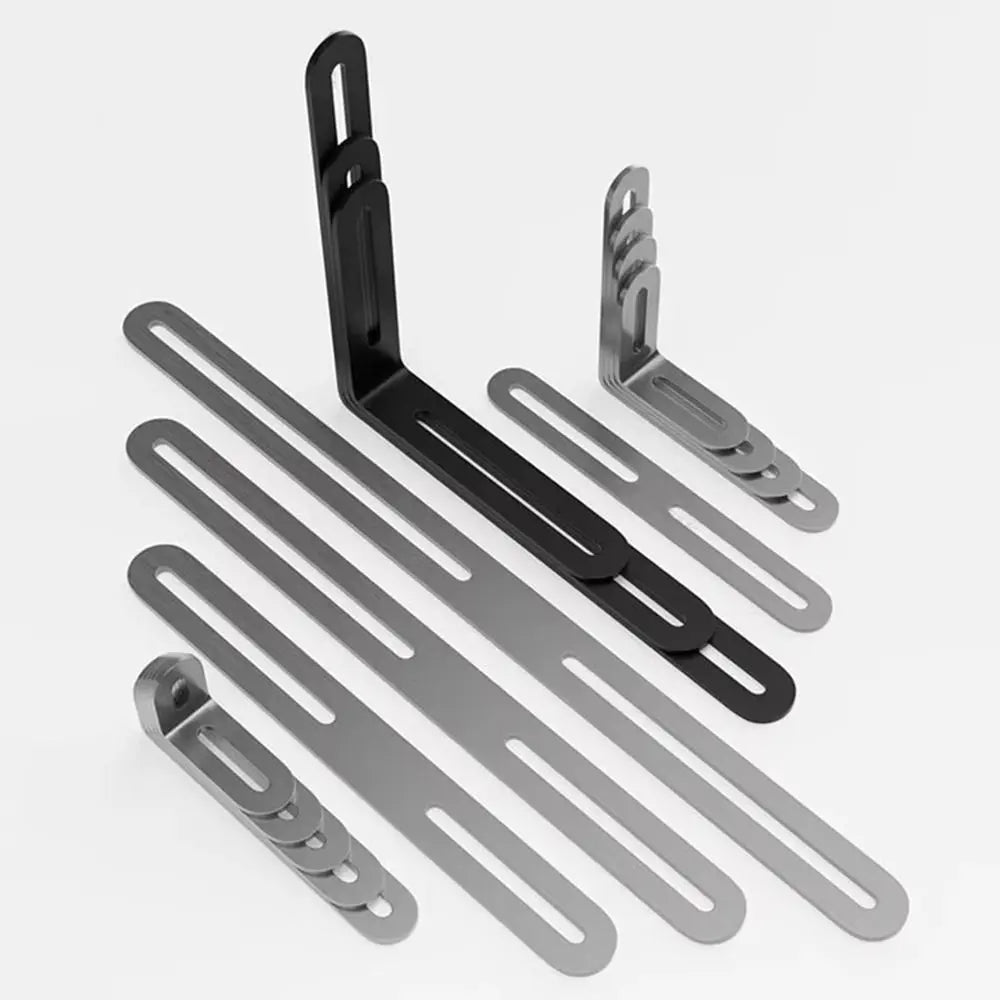 1/2Pcs Stainless Steel Angle Bracket Furniture Fastener 90 Degree Right Angle Corner Brace Joint Silver L Shape
