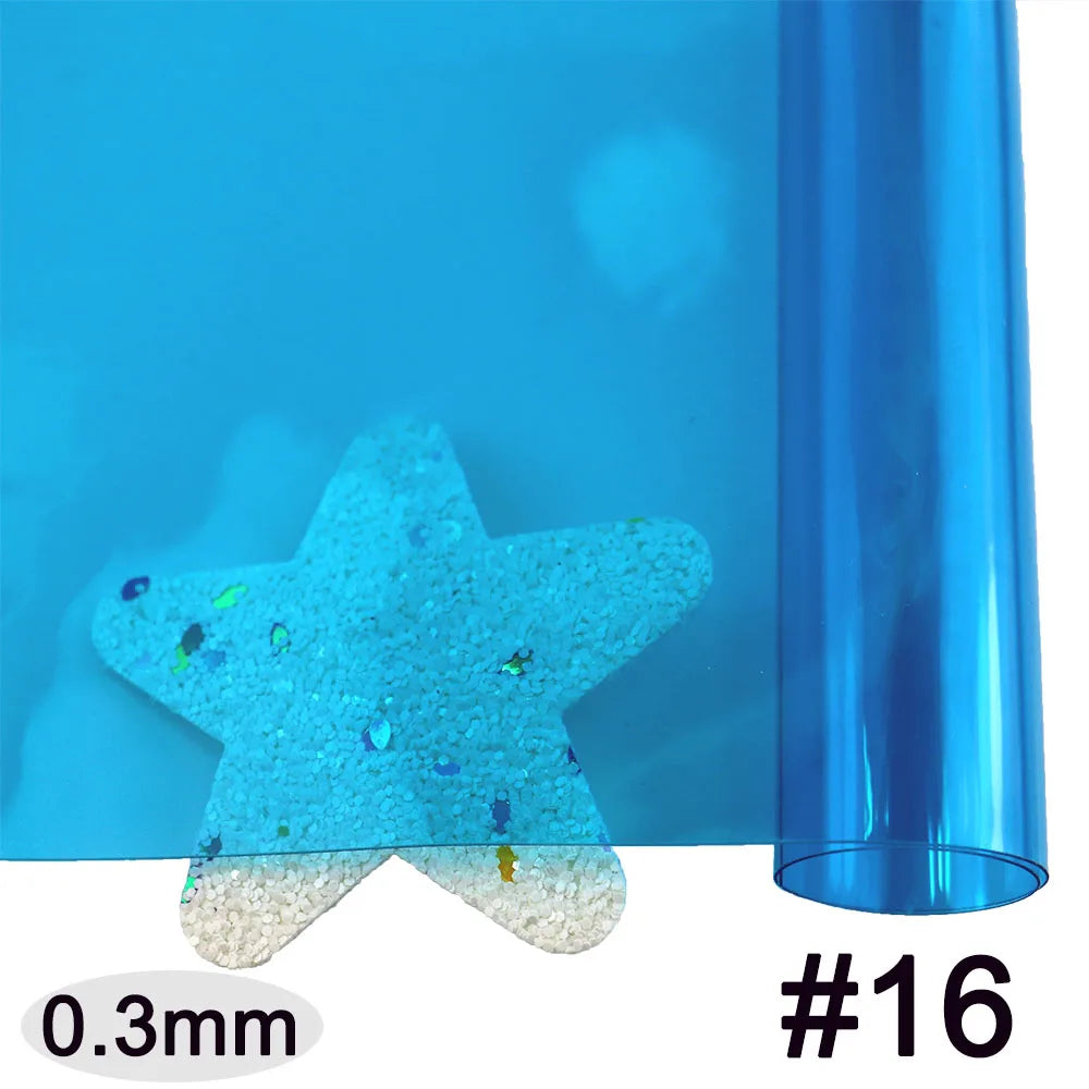 30x120cm Roll Pink Red Orange Blue Clear Transparente PVC Fabric Vinyl Soft Glass Cloth Waterproof For Handbag DIY PV050