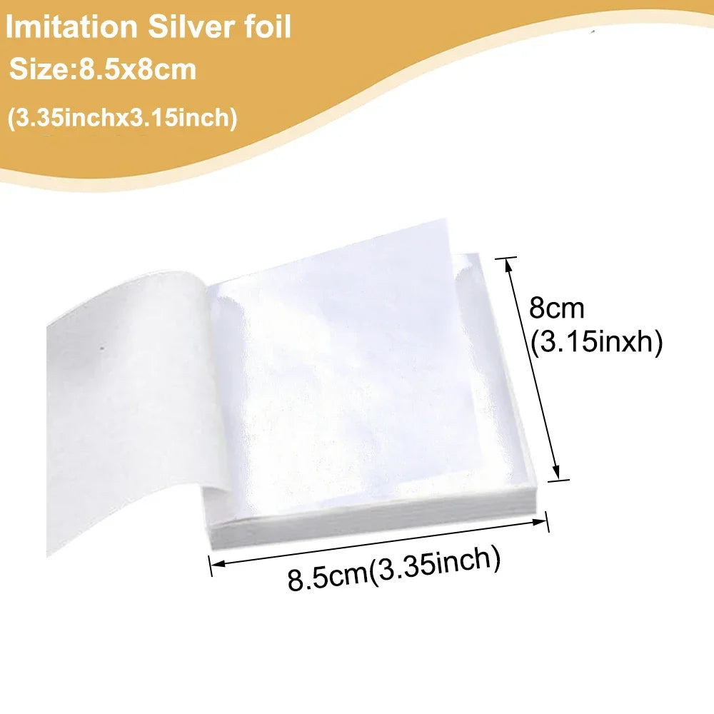 100pcs Imitation Gold Sliver Copper Foil Paper DIY Resin Candle Plaster Craft Leaf Flake Gilding Sheets Art Nail Home Decoration