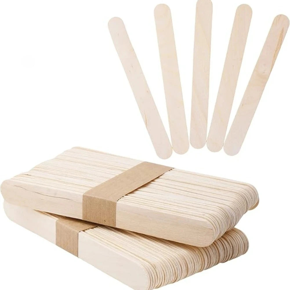 50-500Pcs Colored Wooden Ice Cream Stick Resin Jewelry Making Tools Popsicle Sticks DIY Mold Natural Craft Sticks Cake Stick