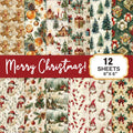 Christmas Scrapbook Paper Pad 12 Sheets 6x6 Glitter Confetti Snowflake Single-sided Prints Cardstock 160gsm Acid-free Decorative