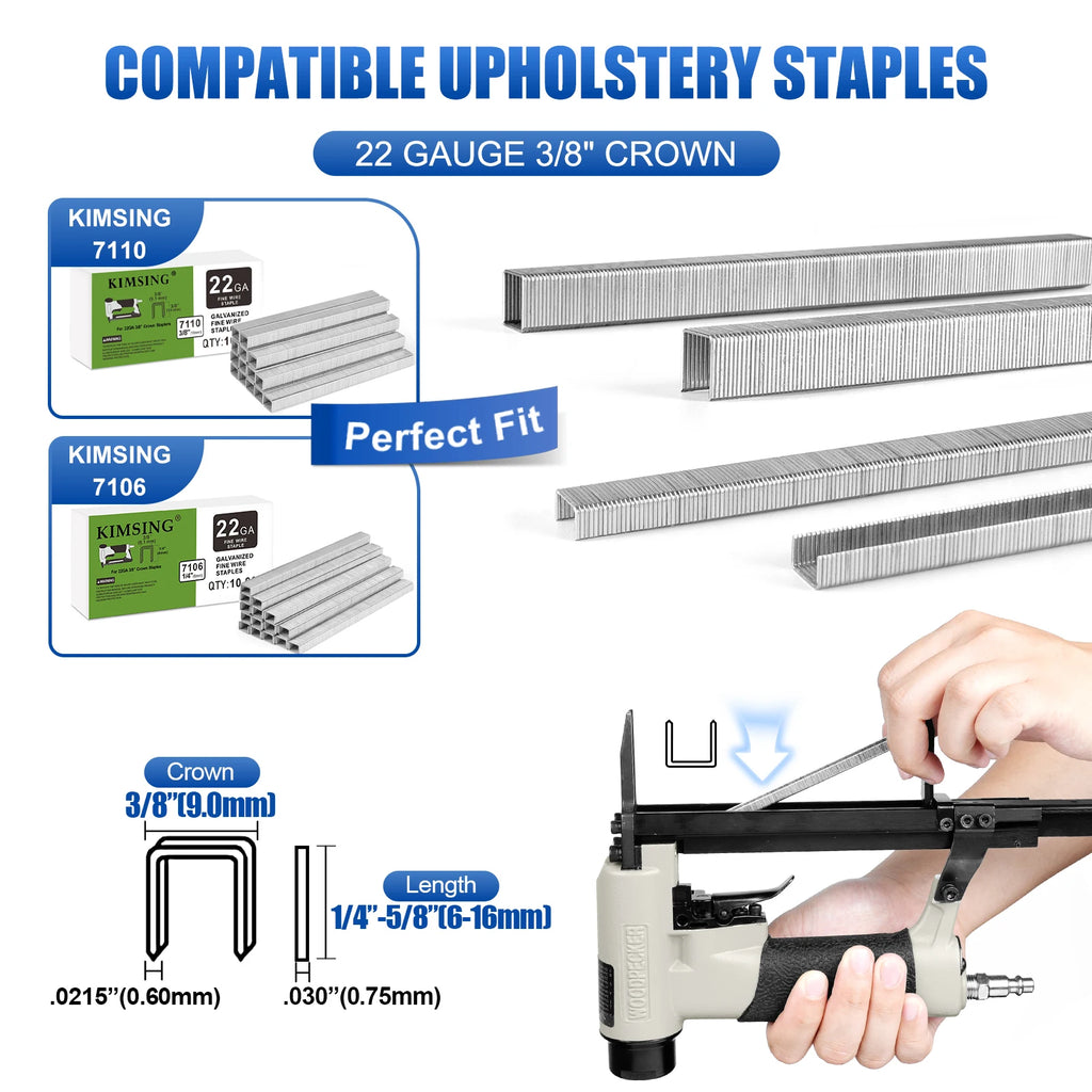 WOODPECKER HN7116 22Gauge 71 serise with Long Nose  Pneumatic StaplerUpholstery Staple Gun Tools for Woodworking