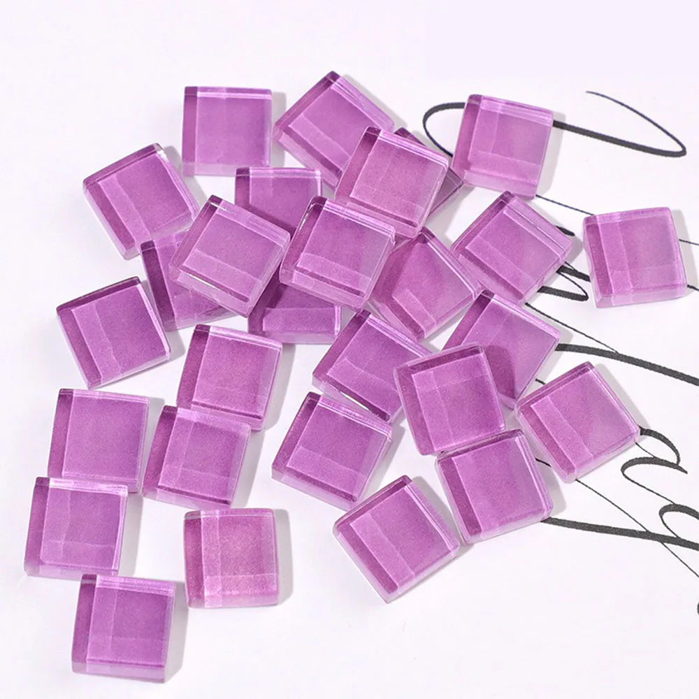 DIY Ceramic Mosaic Glass 50pcs Tiles Colored Crystal Mirror Grain For Wall Decorative Hand Painting Materials Art Crafts Project
