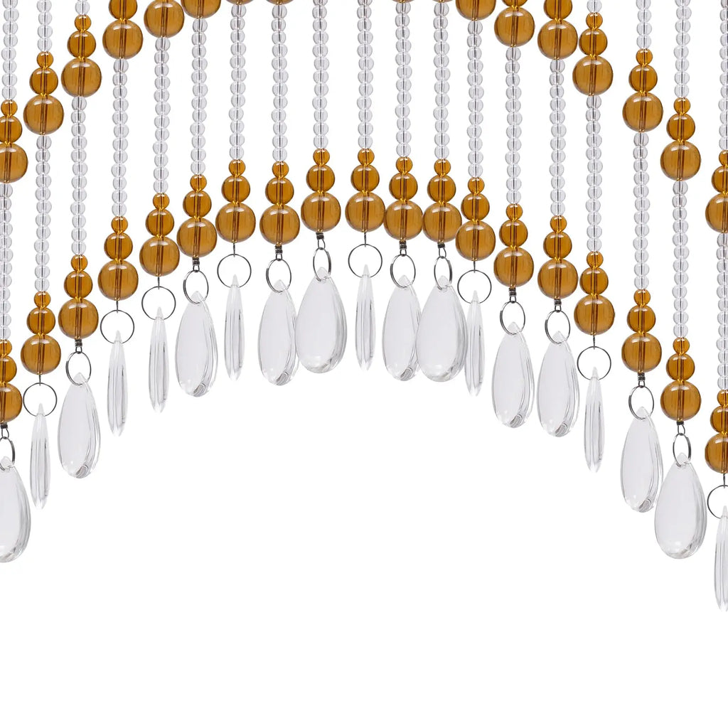 Beaded Curtains, Hanging Glass Door Beads, Self-Adhesive Valance for Doorways Crystal Strands Arched Windows, Clear Crystal Room Divider