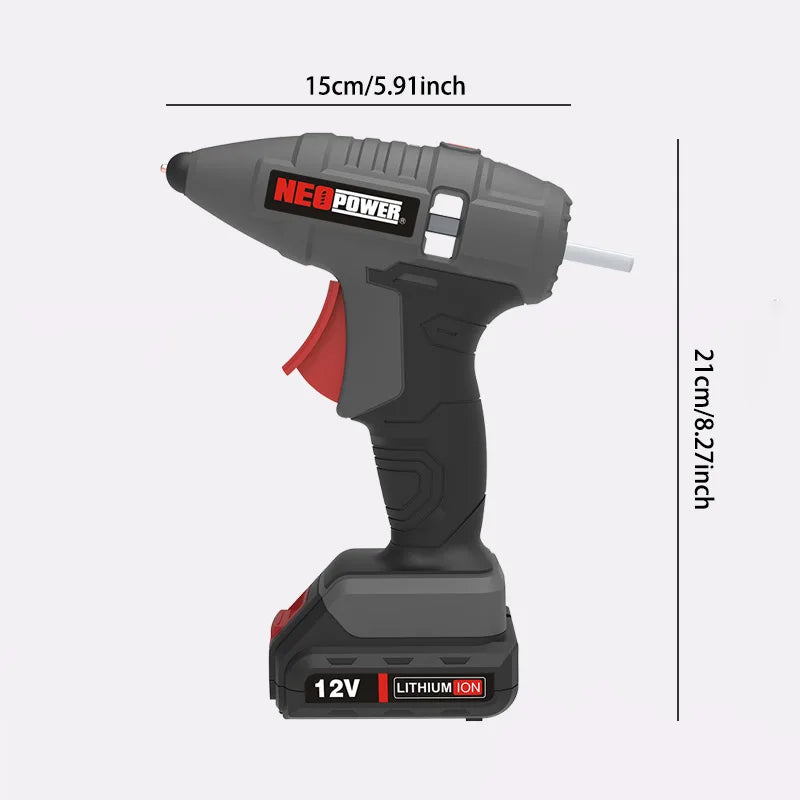 12V cordless hot glue gun kit and hot glue sticks