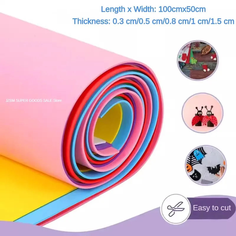 100x50cm Colorful EVA Foam Sheet Shock Absorption Foam Handmade Cosplay EVA Rubber Sound-absorbing Board Thickness 3/5/8/10/15mm
