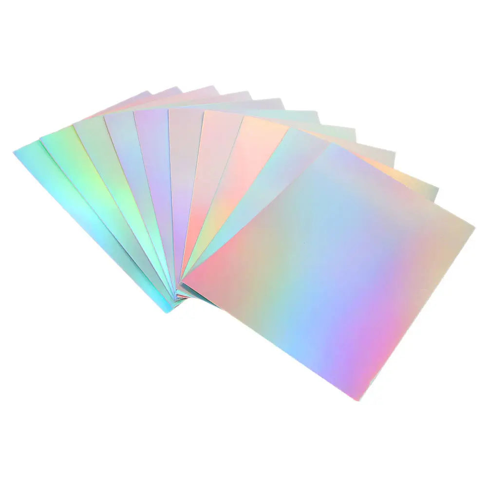 10 Sheets Holographic Cardstock Paper Thick DIY Craft Material for Scrapbooking Greeting Cards Invitations Party Decor