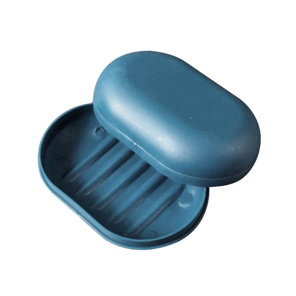 2pcs Plastic Bathroom Shower Soap Box With Lids Travel Portable Small Soap Tray Dish Storage Holder Plate Home Soap Container