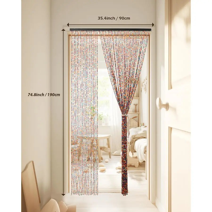 Strands Colorful Beaded Curtain Bamboo Curtain for Doorways MultiScenario Application Purely Handmade Beaded Curtains as Insect