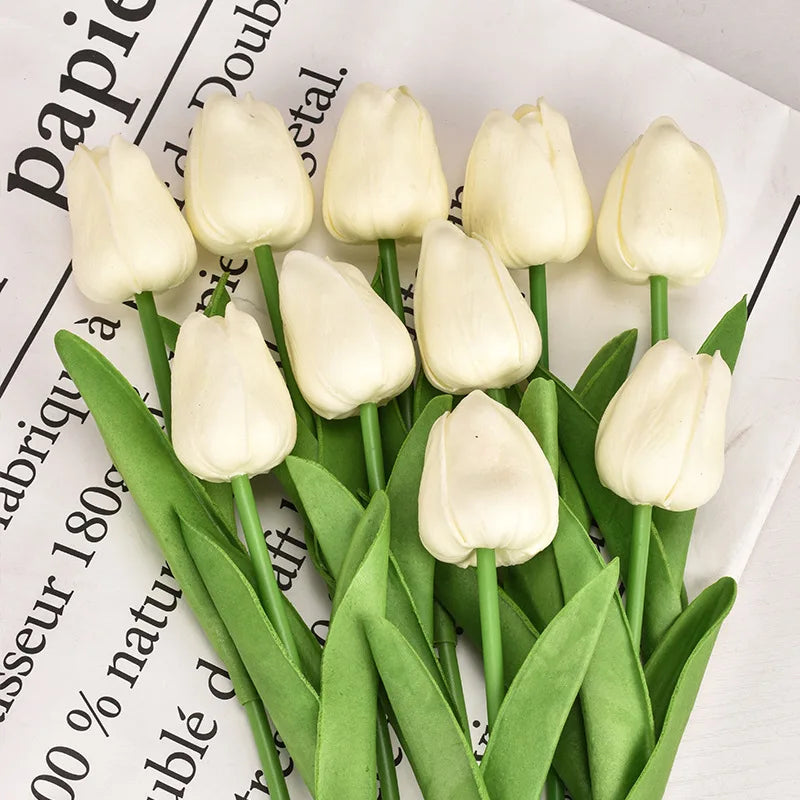3/5/10/15/20pcs Tulips Artificial Flowers Real Touch Flower Bouquet Tulips Fake Flower for Wedding Home Decoration