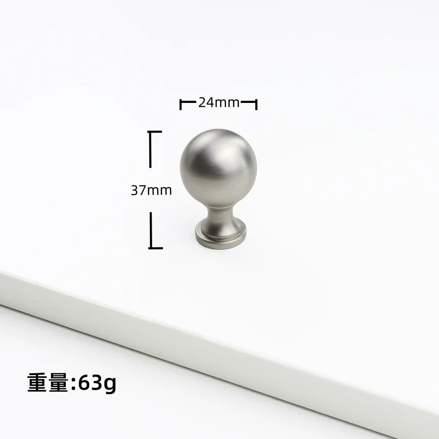 Nickel Brushed Kitchen Cabinet Pulls Silver Wardrobe Drawer Handles Zinc Alloy Single Hole Knobs Modern Furniture Door Handles
