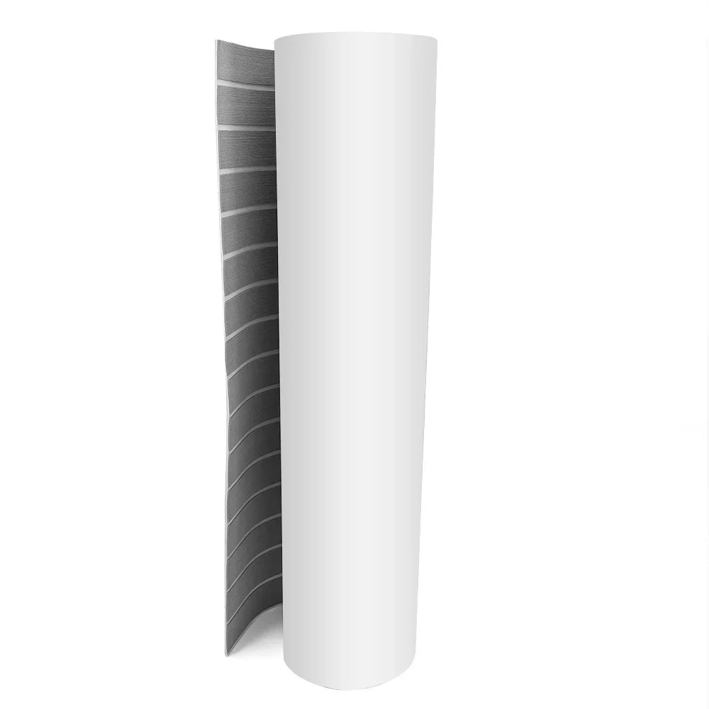 Grey and White EVA Foam Teak Sheet Marine Flooring Yacht Synthetic Boat Decking 240cm×90cm Self-Adhesive Pad Non-slip