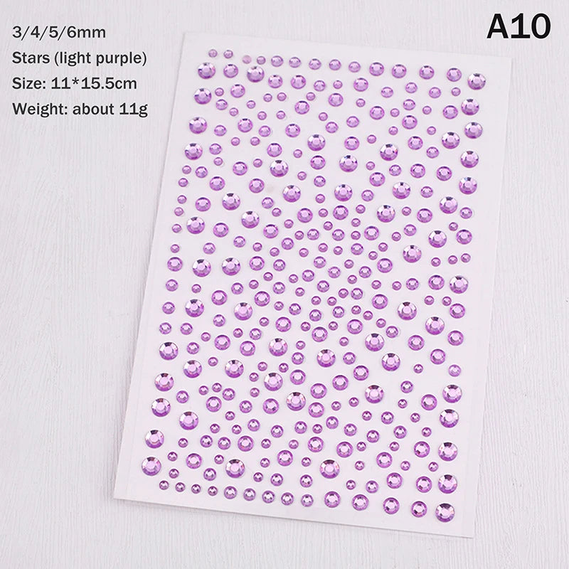 3D Rhinestone Face Stickers Sheet - Self-Adhesive Crystal Eye Gems for Party Makeup, Festival Body Jewelry & Photo  Decor