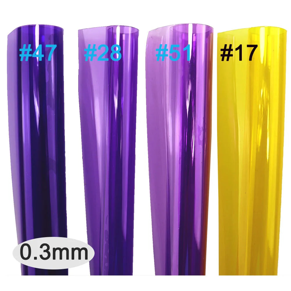 30x120cm Roll Pink Red Orange Blue Clear Transparente PVC Fabric Vinyl Soft Glass Cloth Waterproof For Handbag DIY PV050