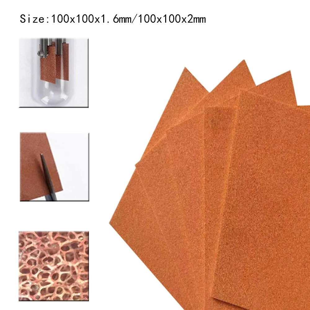 Thickness1.6/2mm Porous Foam Copper Conductive Foam Metal Material Porous Copper Foam Battery Materials Cu-Foam /Heat conduction
