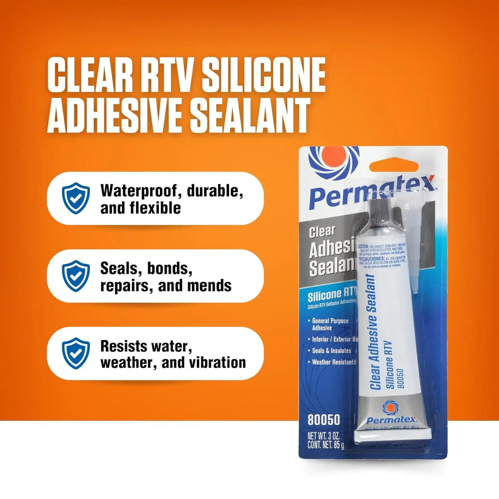 Clear Silicone Sealant 3 oz - Waterproof Adhesive for Bath, Kitchen, DIY Home Repair