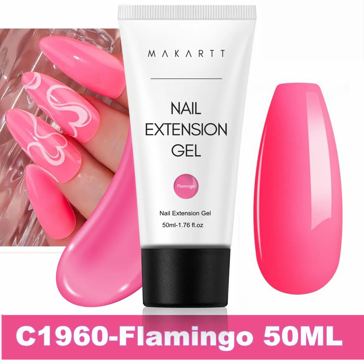 Makartt Poly Nail Extension Gel for Nails ,Clear Pink Builder & Sculting Soak Off Hard Gel for Strong Natural Look for Beginer