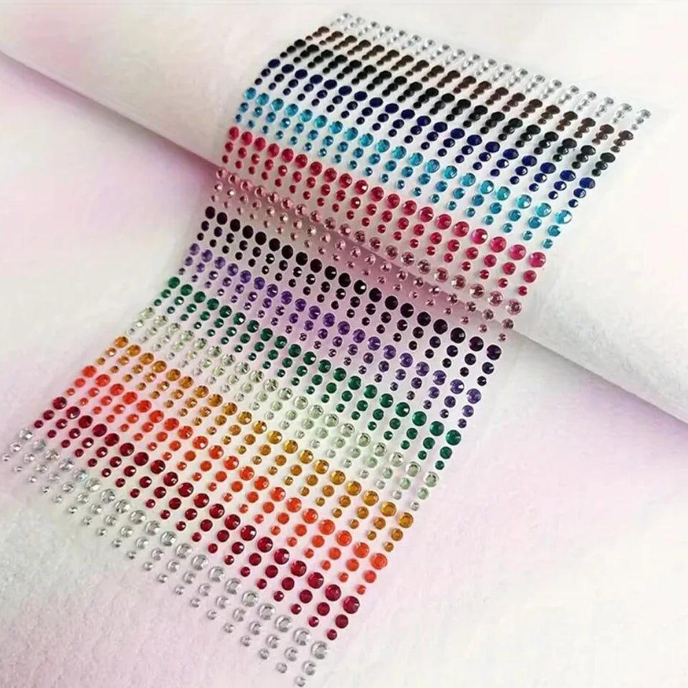 1sheet 900pcs Rainbow Face Glittle Gem Stickers Stick-On Facial Tattoo Eye Rhinestone Jewels  Mix Wedding Party Make Up