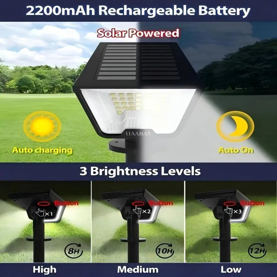 Solar Lights Outdoor - 4Pack 58LED Solar Spot Lights 4 Sided Lighting Wall Lights for Yard Porch Garden Decor Landscape Lighting
