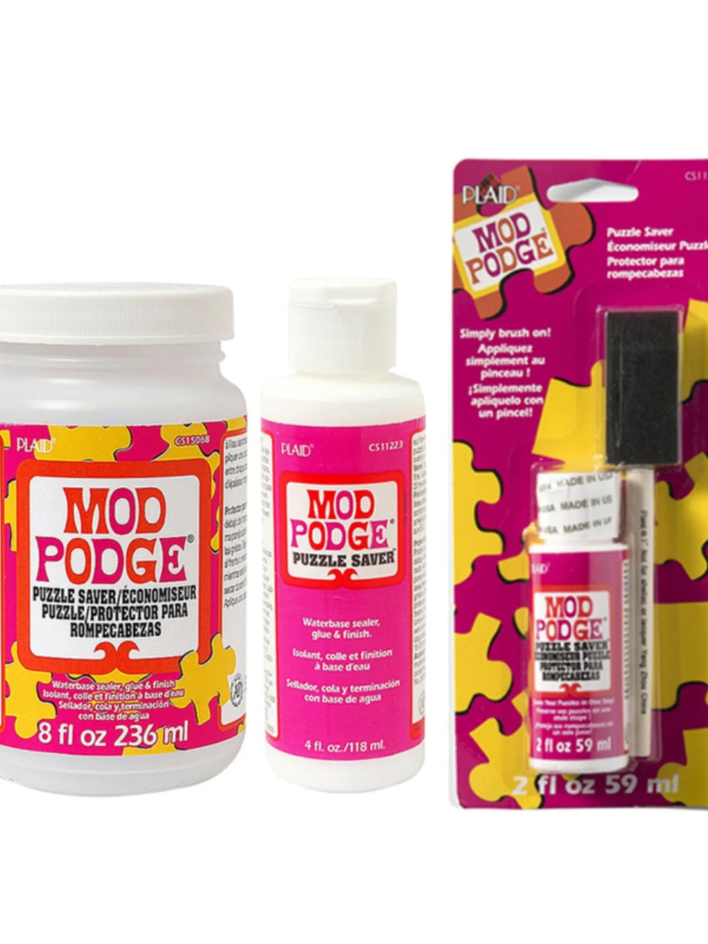 Plaid Mod Podge Puzzle Saver