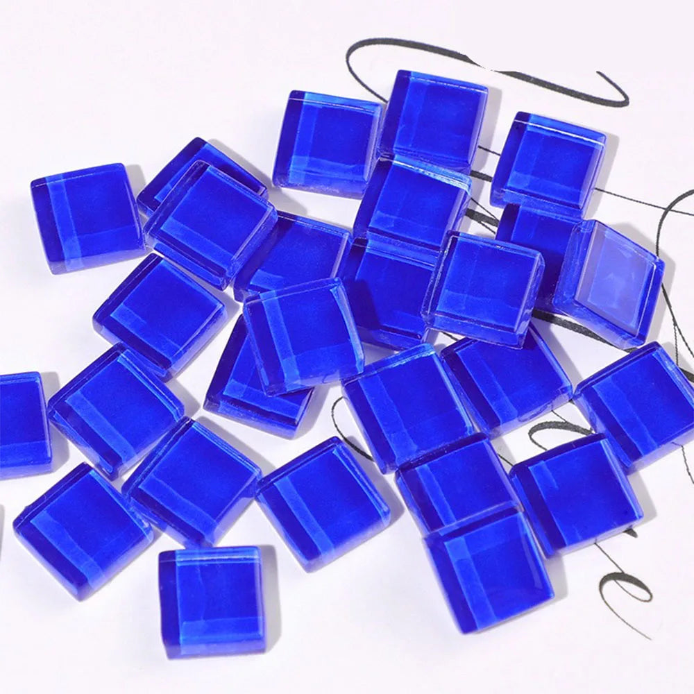 DIY Ceramic Mosaic Glass 50pcs Tiles Colored Crystal Mirror Grain For Wall Decorative Hand Painting Materials Art Crafts Project