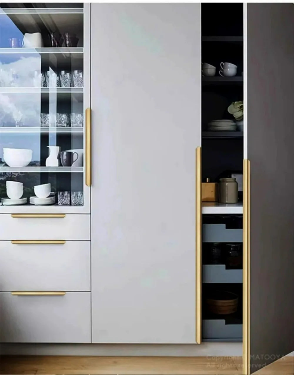 Gold Black Hidden Handles Long Kitchen Cabinet Pulls Drawer Knobs Aluminum Alloy Furniture Handles Cupboard Pulls Wardrobe Pulls