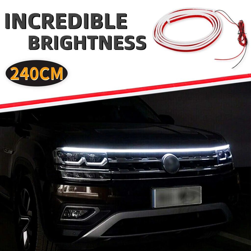 180cm/240cm Car Hood LED Daytime Running Light Strip Waterproof Flexible Auto Decorative Atmosphere Lamp Ambient