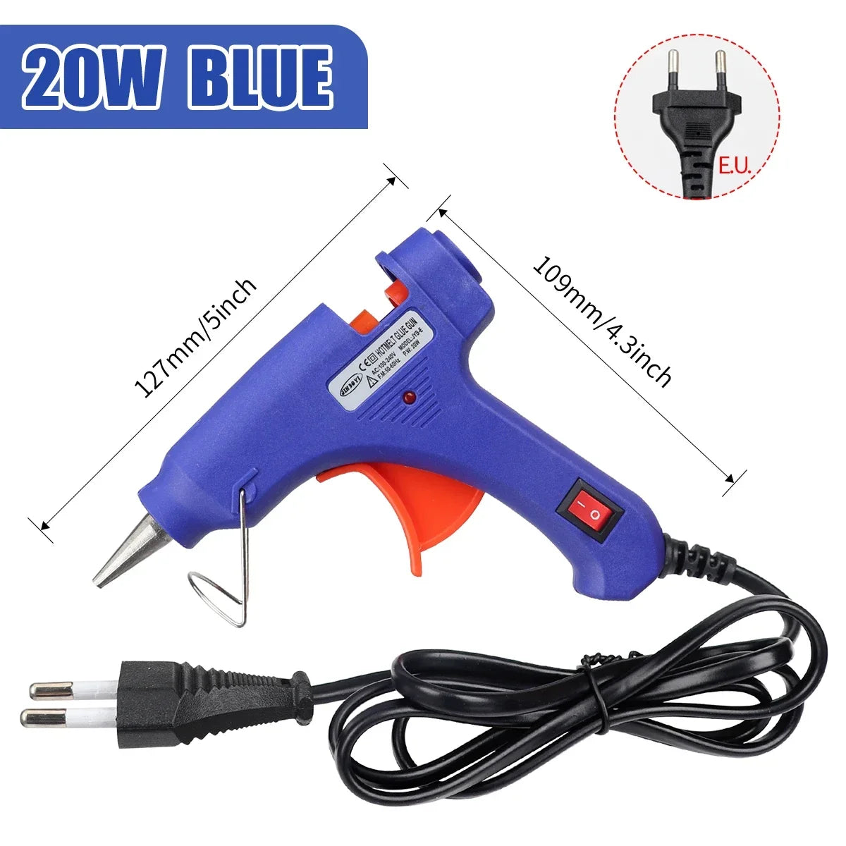 20W Hot Melt Glue Gun DIY Mini Household Industrial Guns Heat Temperature Thermo EU Electric Repair Tool Use 7mm Glue Sticks