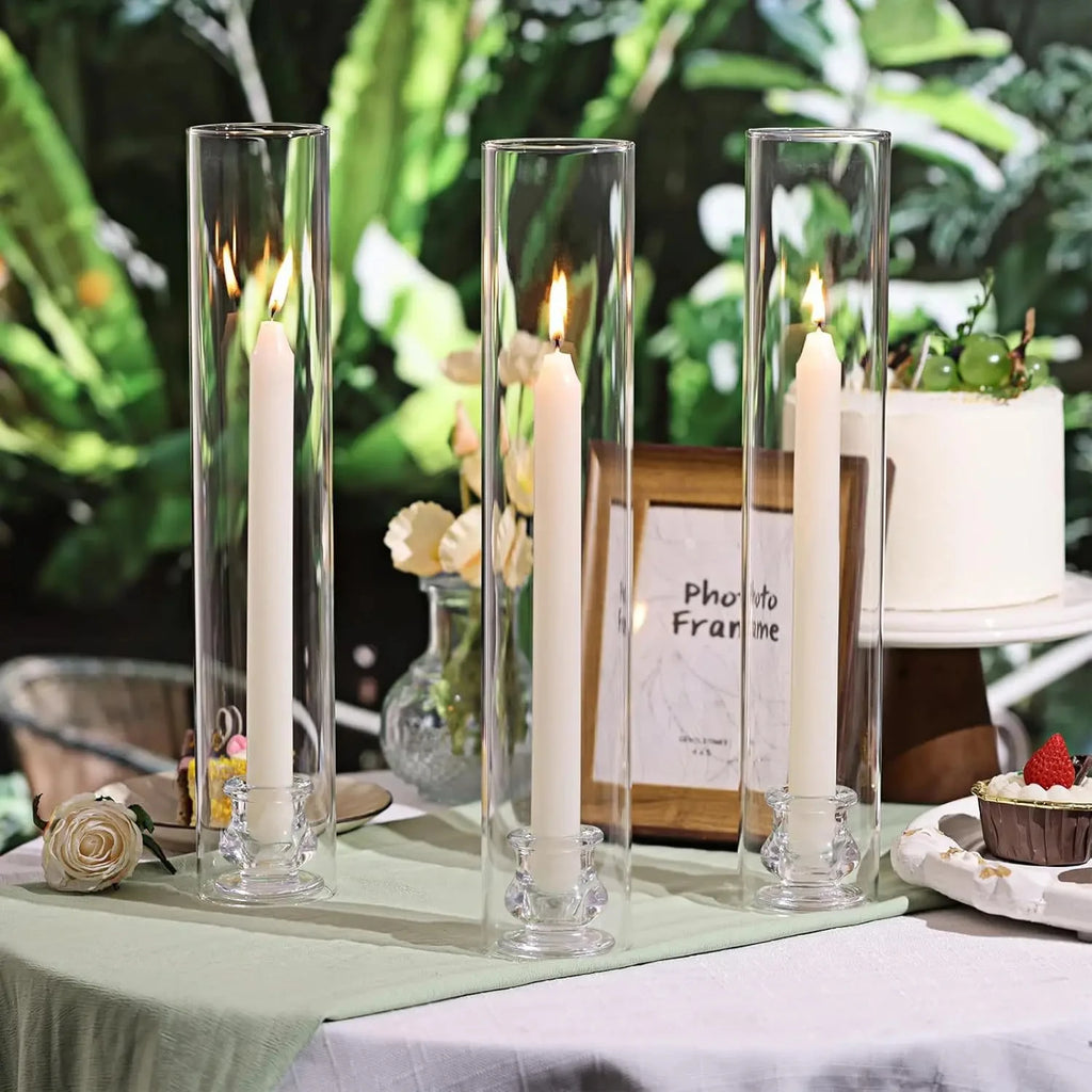 20pcs transparent candle holder, hurricane glass candle holder, used for decorating the center of the dining table, wedd